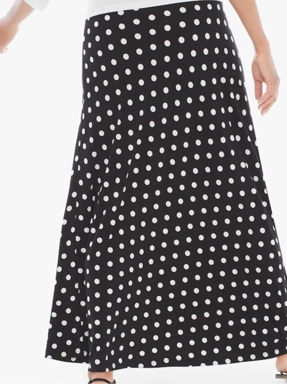 NWT! Chicos Aria Polka Dot Maxi Skirt Size 1/Medium